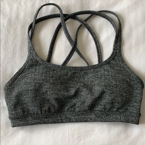 Athleta Black Chevron Sports Bra